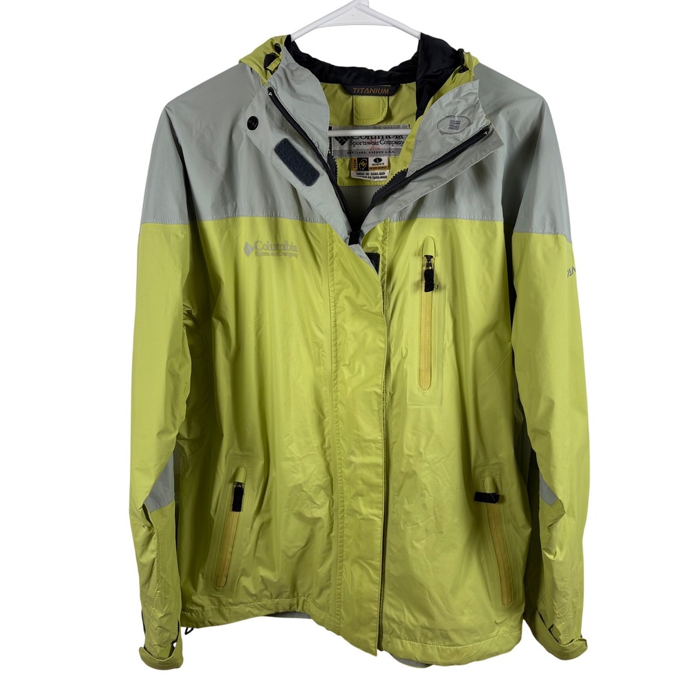Columbia Titanium Interchange Jacket Womens L Green Omni-Tech Hiking Gorpcore